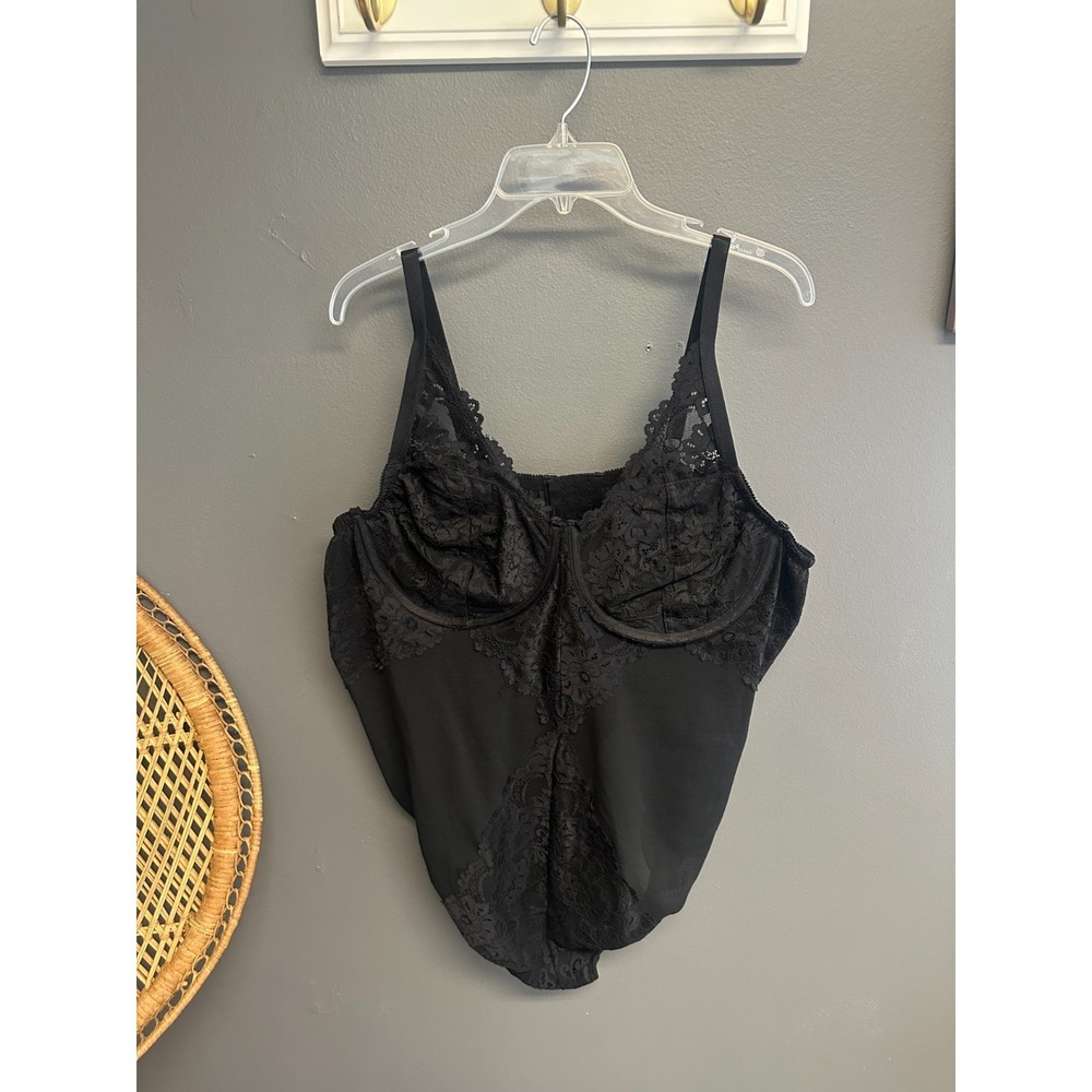 Torrid Curve Black Lace Underwire Bodysuit 4X Plus Size Sheer Mesh Lingerie NWT